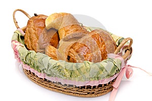 Some viennoiserie in a basket photo