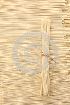 Somen Japanese Dried White Noodle, Top View, Full Frame