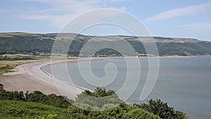 Somerset coast and beach English west country at Porlock near Exmoor