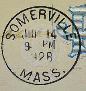 Somerville Massachusetts 1928 American Postmark photo