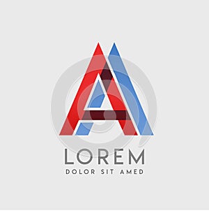 AA logo letters with blue and red gradation photo