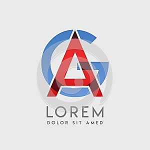 AG logo letters with blue and red gradation photo