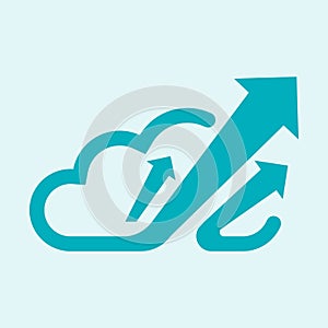 green cloud logo increment for increased sales and improved system security photo