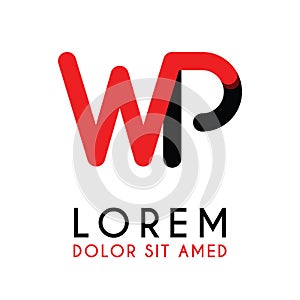 initial Letter WP with red Black and has rounded corners photo