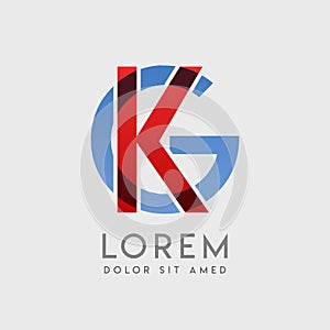 KG logo letters with blue and red gradation photo