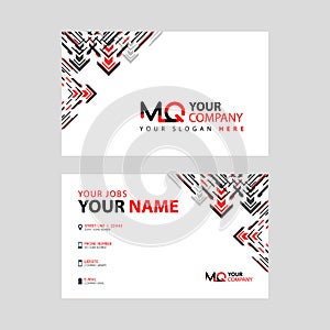 the MQ logo letter with box decoration on the edge, and a bonus business card with a modern and horizontal layout. photo