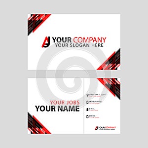 The new simple business card is red black with the AJ logo Letter bonus and horizontal modern clean template vector design.