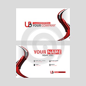 The new simple business card is red black with the UB logo Letter bonus and horizontal modern clean template vector design.