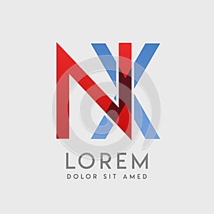 NX logo letters with blue and red gradation photo