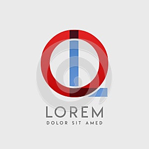 OL logo letters with blue and red gradation photo