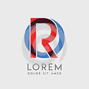RO logo letters with blue and red gradation photo