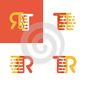 TR letters logo with accent speed soft orange and yellow photo