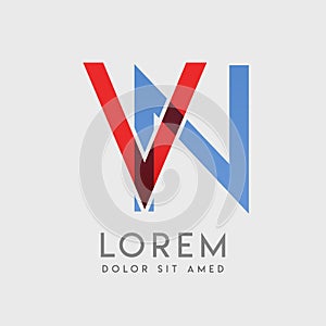 VN logo letters with & x22;blue and red& x22; gradation photo