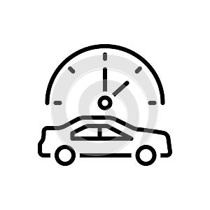 Black line icon for Sometimes, occasionally and rare