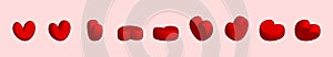 Ä°sometric hearts icon set