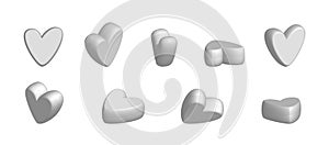 Ä°sometric hearts icon set