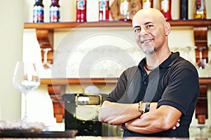 Sommelier barman at bar