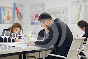 Sommelier school. Professional wine waiters are trained. Winemaking courses, wine tasting.