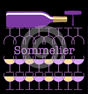 A sommelier, or wine steward and wine expert is the theme