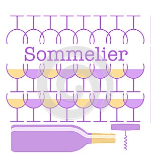 A sommelier, or wine steward and wine expert is the theme