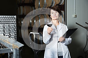 Sommelier woman on winery