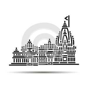 Somnath Temple illustration vector icon