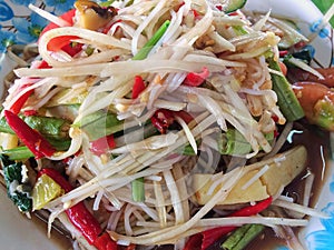 Somtum is famous Thai food