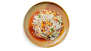 Somtum Thai Style Papaya Salad Isolated Photo