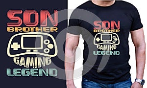 Son Brother Gaming Legend =Custom T-shirt photo