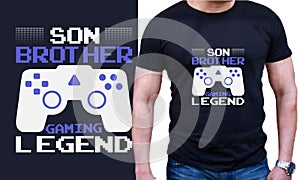 Son Brother Gaming Legend-Funny gamer t-shirt design