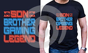 Son Brother Gaming Legend-Funny gamer t-shirt design photo