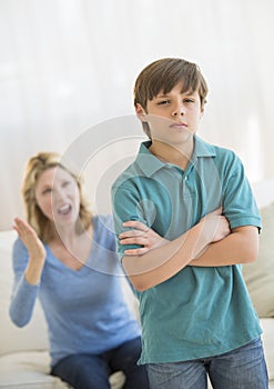 Son Ignoring Angry Mother At Home photo