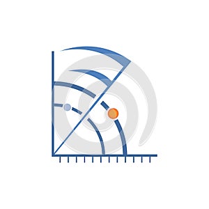 Sonar or radar user interface vector illustration design