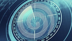 Sonar Screen For Submarines And Ships. Radar Sonar With Object On Map photo