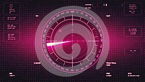 Sonar Screen For Submarines And Ships. Radar Sonar With Object On Map