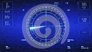 Sonar Screen For Submarines And Ships. Radar Sonar With Object On Map