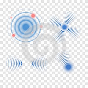Sonar wave sign. Vector illustration. Radar icon photo