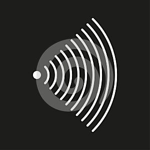 Sonar signal wave icon. Sound navigation ranging icon. Vector illustration. EPS 10.