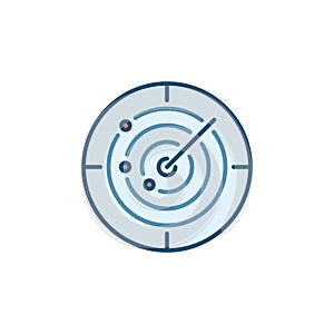 Sonar vector concept round colored icon