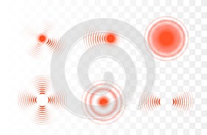 Sonar wave sign. Vector illustration. Radar icons