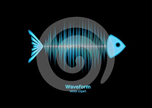 Sonar waveform fish photo