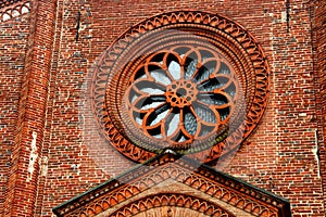 Soncino, Italy. Detail of the Civic Tower