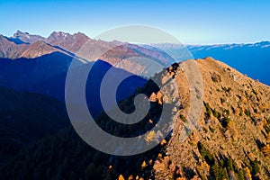 Sondrio - Valtellina IT - aerial view of Alpe Colina photo