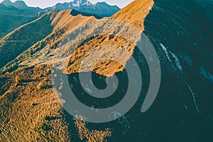 Sondrio - Valtellina IT - Autumnal aerial view of Alpe Colina photo