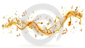 song line with music notes background isolated