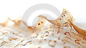 song line with music notes background isolated