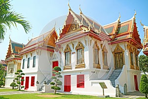 Song Phanuat Throne Hall Used by King Rama V During His Monkhood Moved and Reassembled in Wat Benchamabophit Temple, Thailand photo
