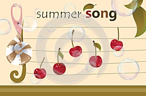 Song of summer - musical fruity background