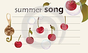 Song of summer - musical fruity background