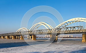 The songhua river bridge in harbin